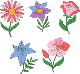 seamless pattern with pink flowers