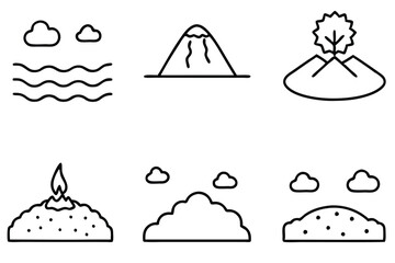 Soil Degradation Line Art Creative Design for Environmental Illustration  
