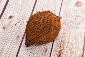 Tropical exotic brown haired coconut