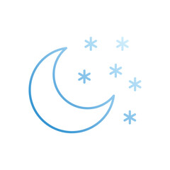winter night vector icon stock illustration