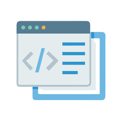 Fototapeta premium Stylish Programming IDE Icon Design