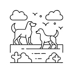 dog park icon Copy icon, dog park icon Copy vector illustration-simple illustration of dog park icon Copy, perfect for dog park icon Copy logos and icons