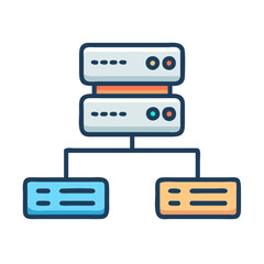 Fototapeta premium Creative Proxy Server Hardware Icon Representation
