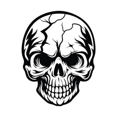 Intricate Monochrome Skull Dark Aesthetics, Detailed Design, Artistic Style