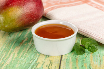 Sweet dessert orange mango puree