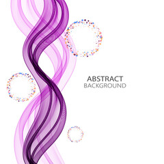 Magenta vertical wave lines, white background with transparent wave. Vector illustration for your web design, desktop wallpaper or website.