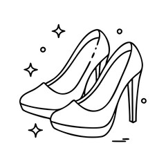 high heels icon, high heels vector illustration-simple illustration of high heels, perfect for high heels logos and icons