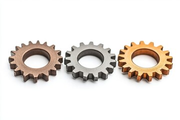 Three Gears in Different Metal Shades