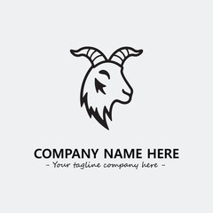 Head of goat illustration black and white for logo company vector image
