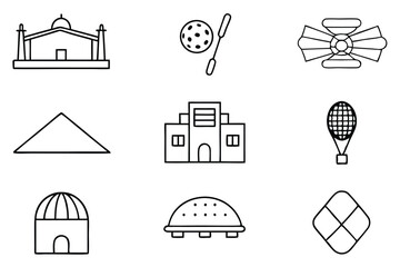 Sports Complex Line Art Illustration Innovative Design for Building  