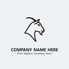 Head of goat illustration black and white for logo company vector image

