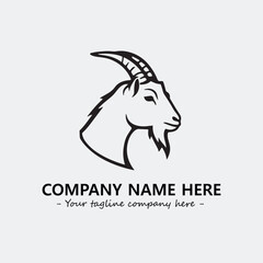 Head of goat illustration black and white for logo company vector image
