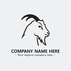 Head of goat illustration black and white for logo company vector image
