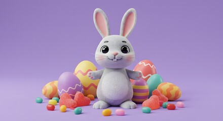 Obraz premium easter bunny and eggs