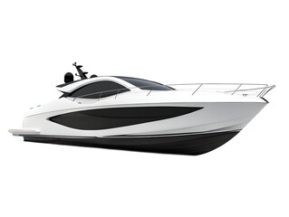Sleek Modern Yacht in White and Black Hues