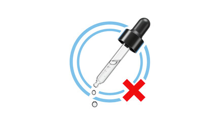 Isolated Pipette Cross Mark