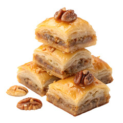 Stack of Baklava isolated on white background