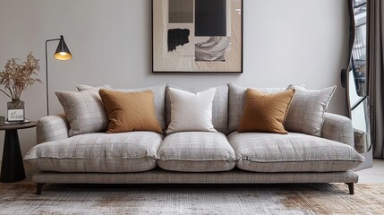 Fototapeta premium Modern Sofa in a Stylish Living Room.
