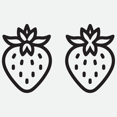 Strawberry line and solid icon, fruits concept, Strawberries sign on white background