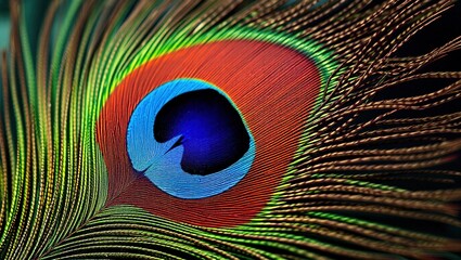 Obraz premium Exquisite Peacock Feather Art Displaying Intricate Detail