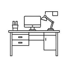 minimal desk icon, minimal desk vector illustration-simple illustration of minimal desk, perfect for minimal desk logos and icons