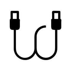 Curved Cable with Two Connectors Icon Design