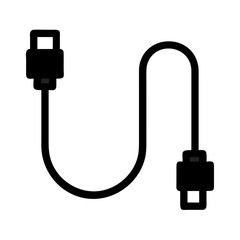 Curved Cable with Two Connectors Icon Design