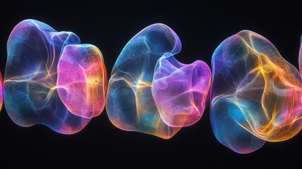 Abstract Glowing Particle Flow in Dark Space