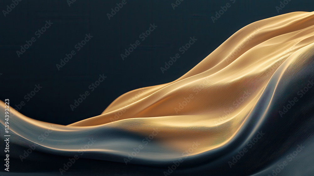 Aufkleber abstract navy and gold design with flowing, textured waves creating luxurious and elegant visual eff