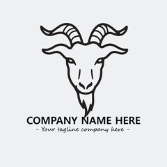 Head of goat illustration black and white for logo company vector image
