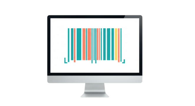 Isolated Barcode on Computer Screen