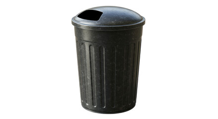 Isolated Black Trash Can
