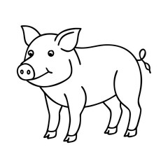Fototapeta premium pig icon, pig vector illustration-simple illustration of pig, perfect for pig logos and icons