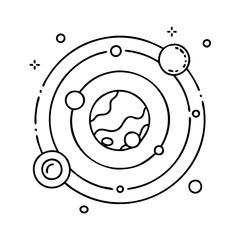 planetary orbit icon, planetary orbit vector illustration-simple illustration of planetary orbit, perfect for planetary orbit logos and icons