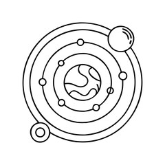 planetary orbit icon, planetary orbit vector illustration-simple illustration of planetary orbit, perfect for planetary orbit logos and icons