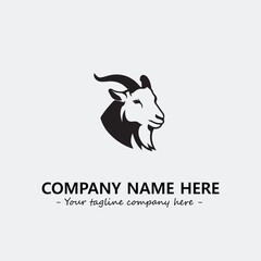 Head of goat illustration black and white for logo company vector image
