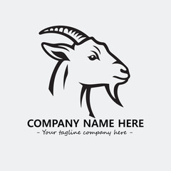 Head of goat illustration black and white for logo company vector image
