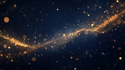 A dark navy blue background with soft glowing golden dust, --ar 16:9 --v 6.1 Job ID: 93832474-a167-483b-a82d-e713855dc35c