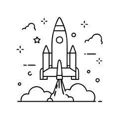 rocket launch icon, rocket launch vector illustration-simple illustration of rocket launch, perfect for rocket launch logos and icons