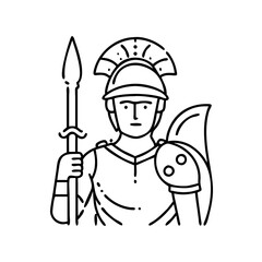 roman soldier icon, roman soldier vector illustration-simple illustration of roman soldier, perfect for roman soldier logos and icons