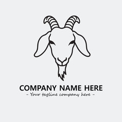 Head of goat illustration black and white for logo company vector image
