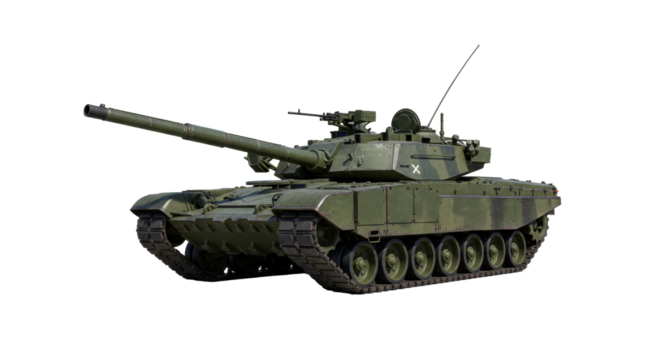 Isolated Military Tank