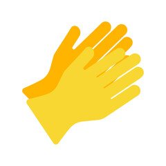 Obraz premium Gloves yellow flat icon illustration
