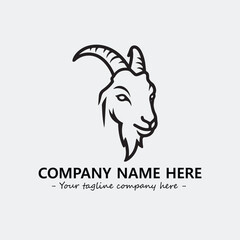 Head of goat illustration black and white for logo company vector image
