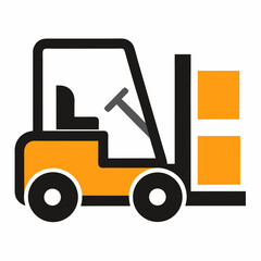 Forklift icon on white background