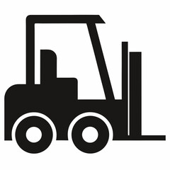 Forklift silhouette icon on white background