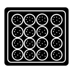 Cookie Tray with Baked Round Cookies Icon