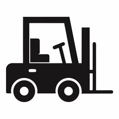 Forklift silhouette icon on white background