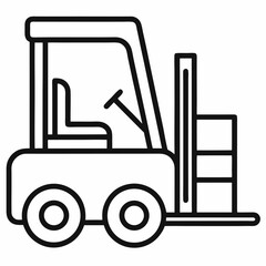 Forklift outline icon on white background