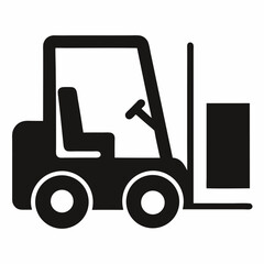 Forklift silhouette icon on white background